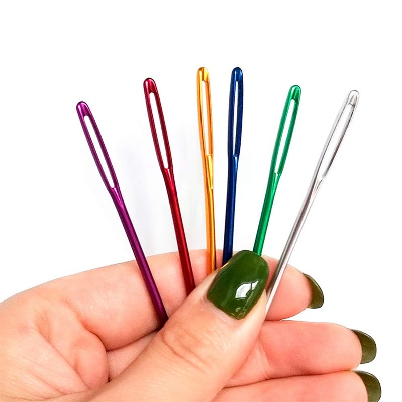 UOOU Yarn Needle,15PCS Bent Needle Tapestry Needle Set Wool Needles Large Eye Needles Sewing Needles Weave Knitting Needles with Box(Random Color) - Image 4